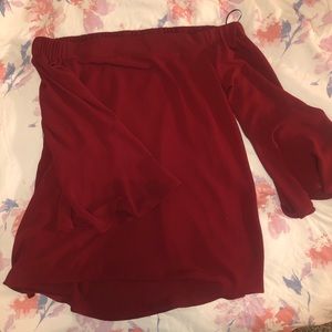 Off the shoulder bell sleeve top